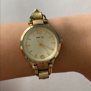 Gold Fossil Watch